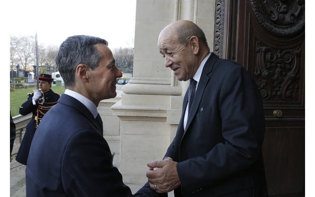 Jean-Yves Le Drian a reçu le 19 décembre son homologue suisse, Ignazio Cassis